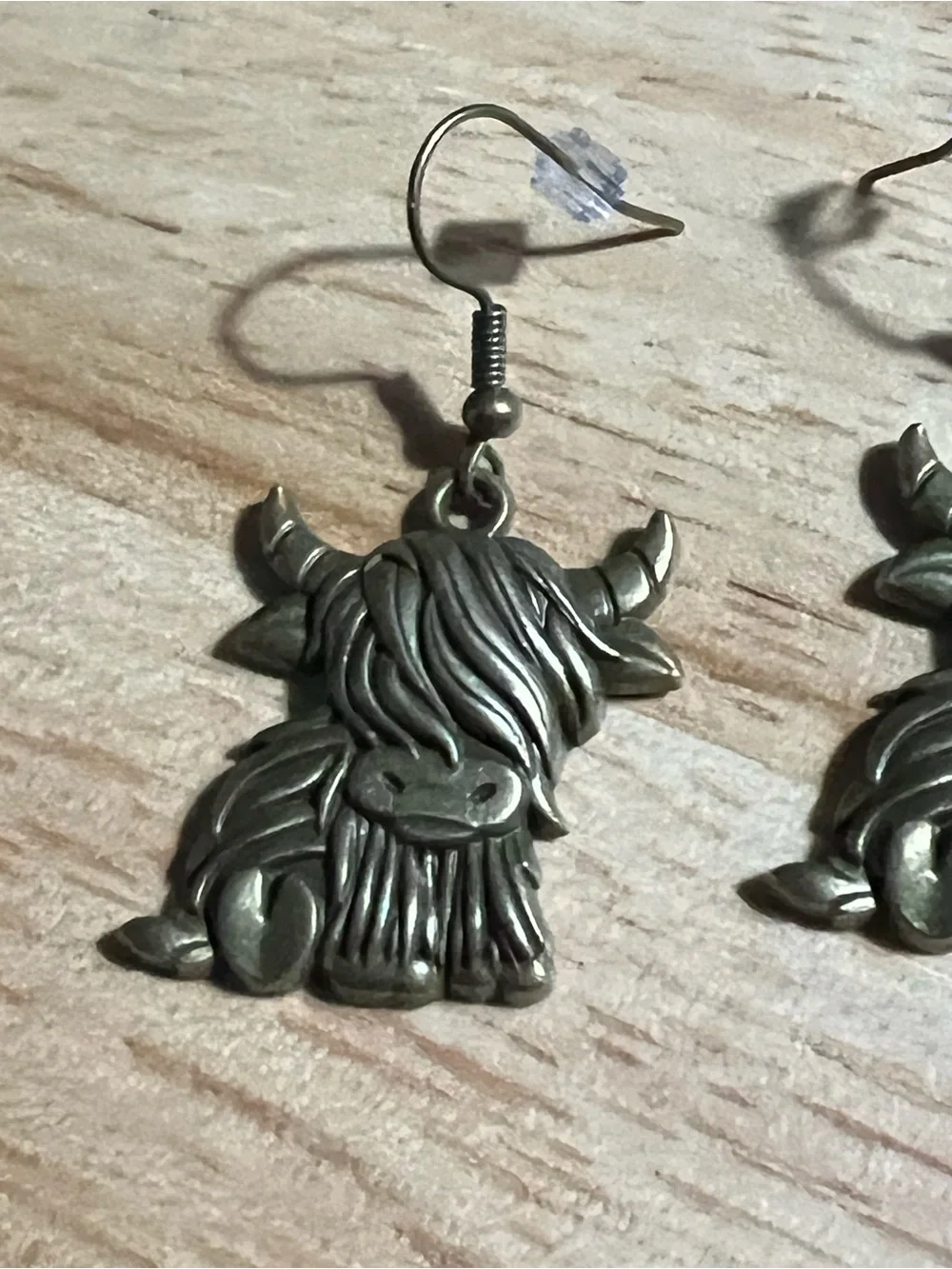 Bronze color Highland Cow Dangle Earrings - E215